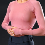 Equestly Lux Seamless Long Sleeve Rosé Sun Shirt - Equiluxe Tack