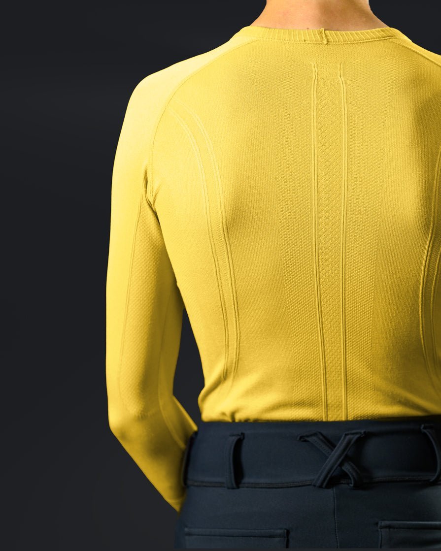 Equestly Lux Seamless Long Sleeve Sorbet Yellow Sun Shirt - Equiluxe Tack
