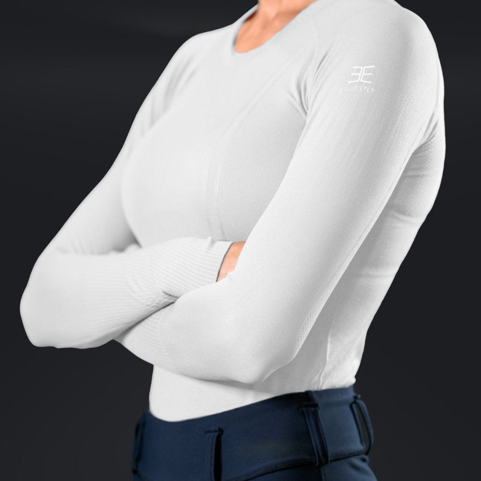 Equestly Lux Seamless LS White - Equiluxe Tack