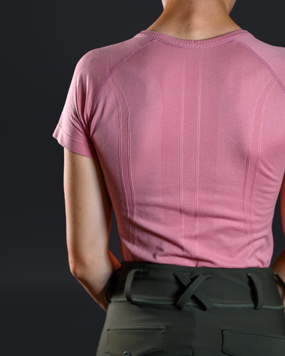 Equestly Lux Seamless Short Sleeve Rosé Sun Shirt - Equiluxe Tack