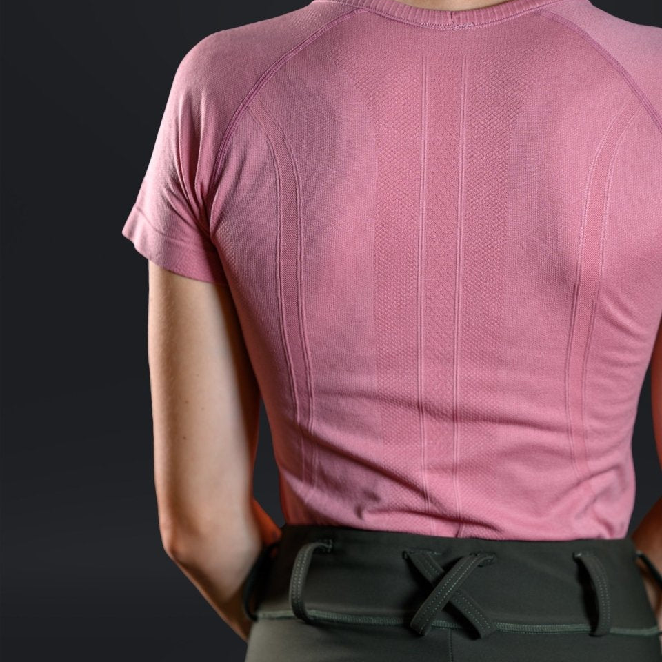 Equestly Lux Seamless Short Sleeve Rosé Sun Shirt - Equiluxe Tack