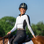 Equestly Lux Two-Toned Quarter Zip White - Equiluxe Tack