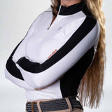 Equestly Lux Two-Toned Quarter Zip White - Equiluxe Tack
