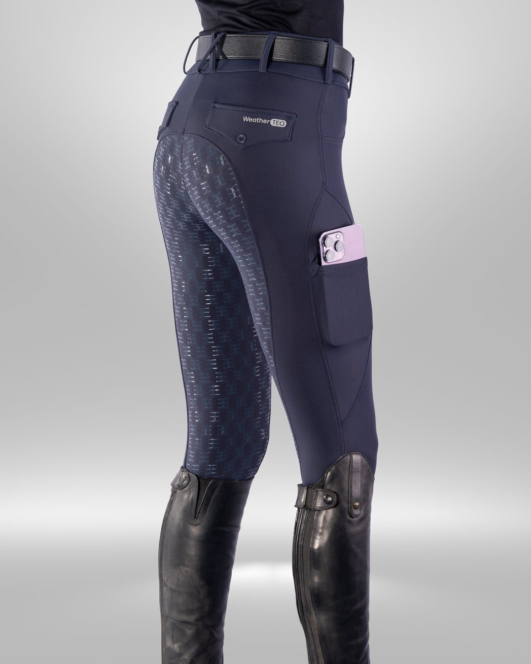 Equestly Lux WeatherTEQ Navy Winter Riding Pants - Equiluxe Tack