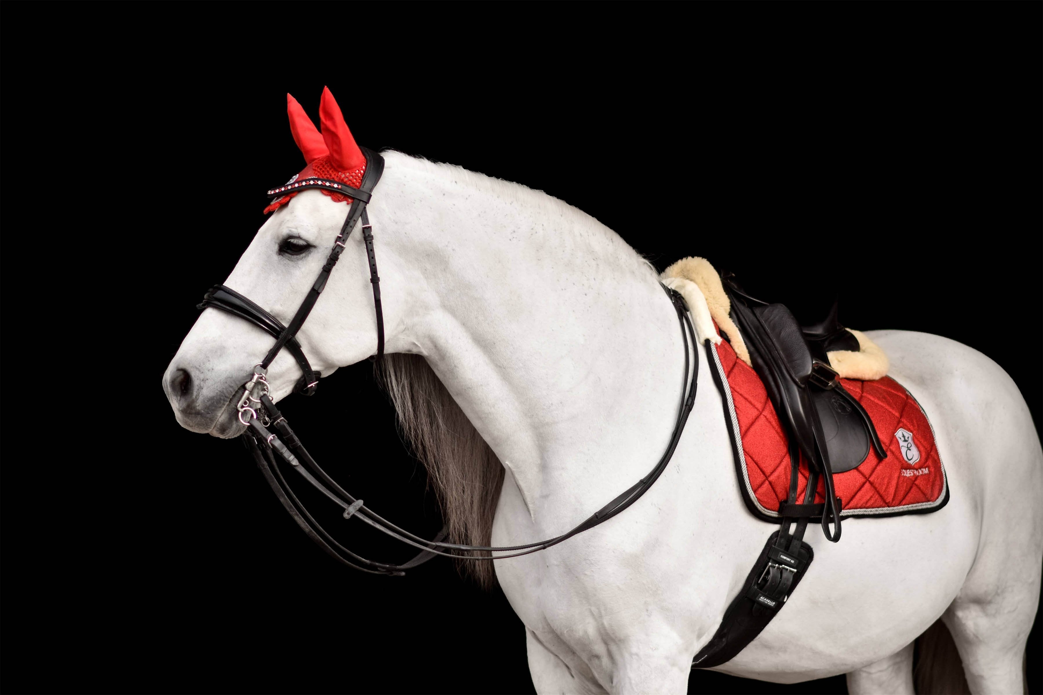 Equestroom Scarlet Red Fly Hat - Equiluxe Tack