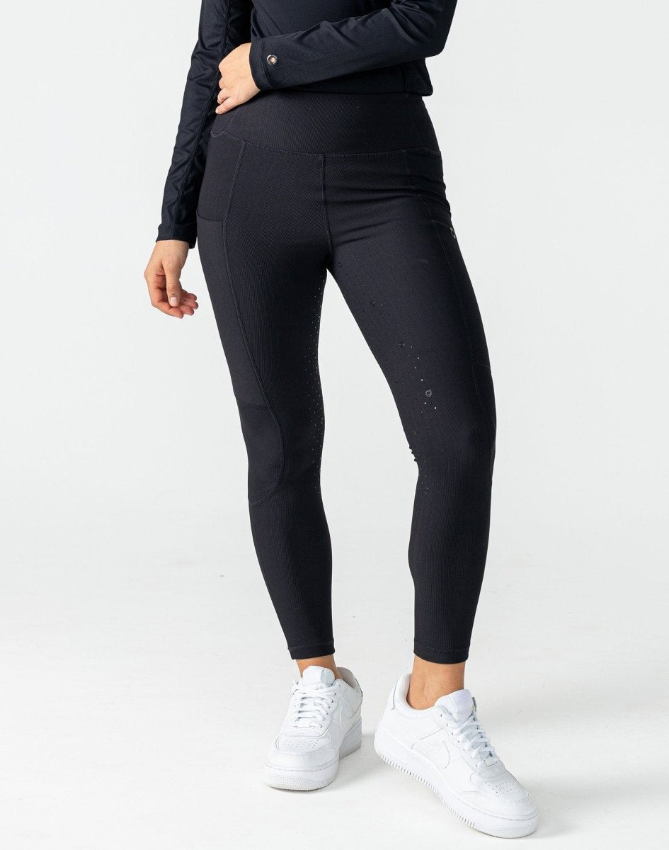 Equipad Ribbed Riding Leggings - Black - Equipad Equestrian - Equiluxe Tack