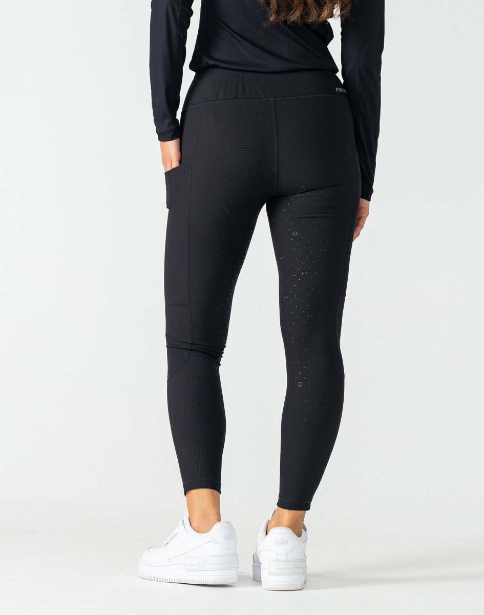 Equipad Ribbed Riding Leggings - Black - Equipad Equestrian - Equiluxe Tack