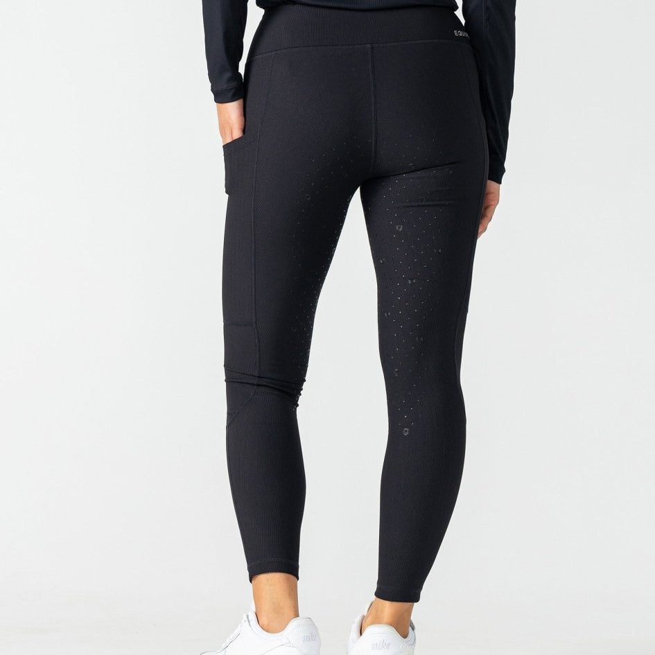 Equipad Ribbed Riding Leggings - Black - Equipad Equestrian - Equiluxe Tack