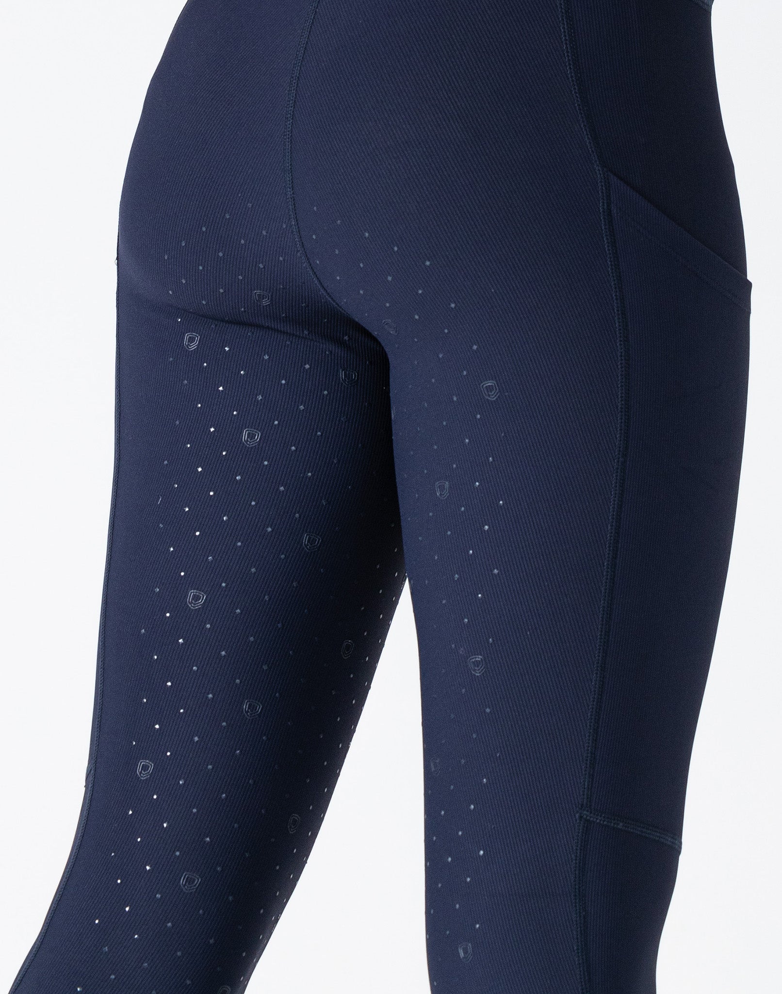 Equipad Ribbed Riding Leggings - Navy - Equiluxe Tack