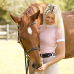 Equistyle Short Sleeve Lace Shirt - Peach - Equiluxe Tack