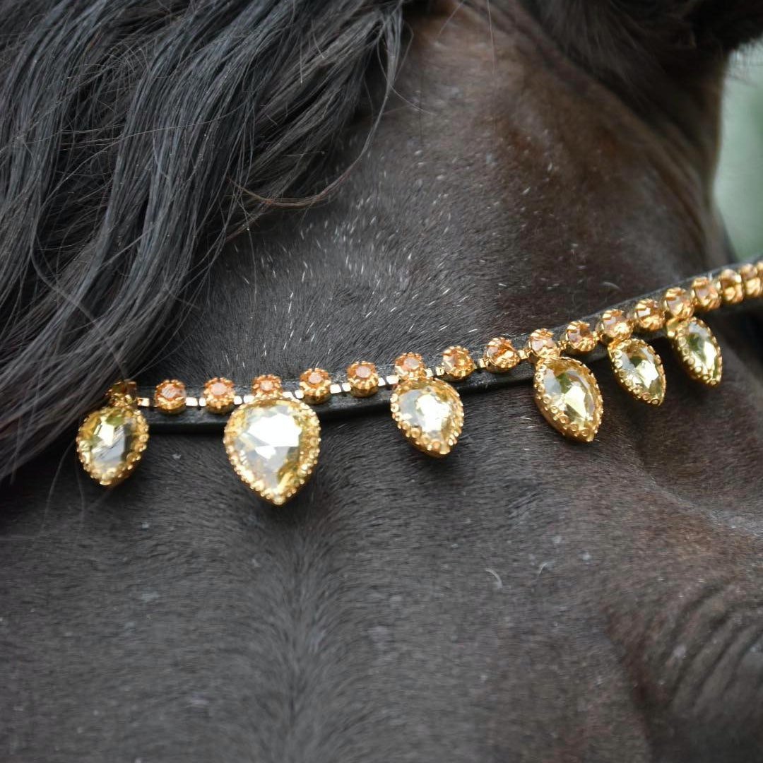 Masego Golden Raindrop Swarovski Browband - MASEGO Horsewear - Equiluxe Tack
