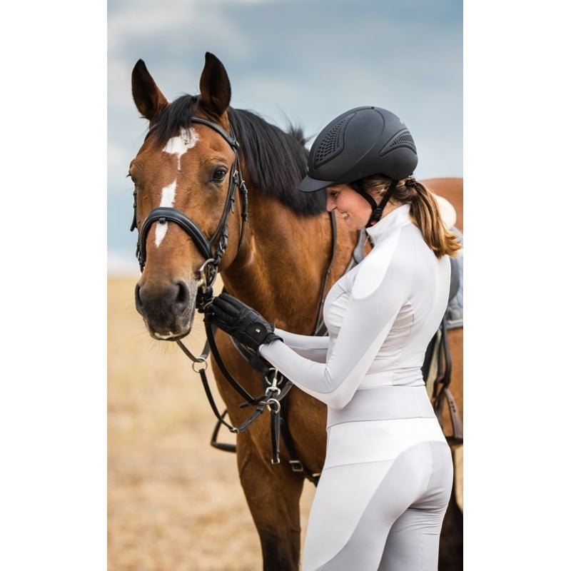 Horse Spirit Technical Long Sleeve Baselayer Sunshirt - Grey & White - Horse Spirit - Equiluxe Tack