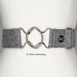Herrringbone Black 2" Fabric Riding Belt - Equiluxe Tack