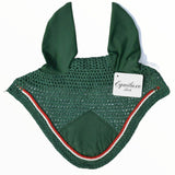 Hunter Green & Red Fly Bonnet - Equiluxe Tack