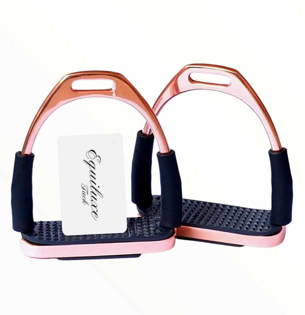 Jointed Rose Gold Flex Stirrups - Equiluxe Tack - Equiluxe Tack