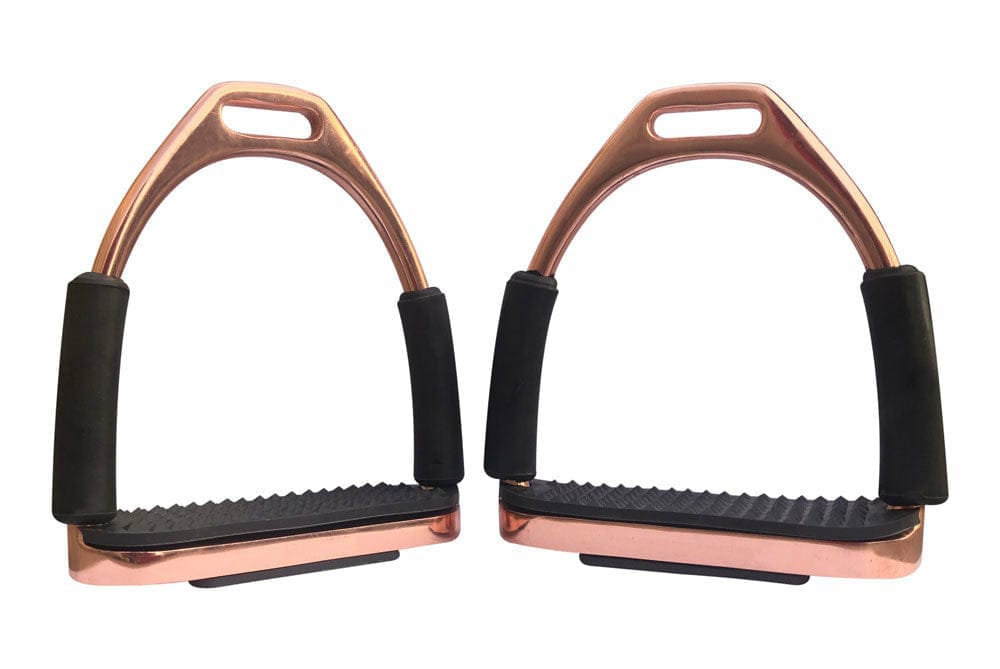 Jointed Rose Gold Flex Stirrups - Equiluxe Tack - Equiluxe Tack