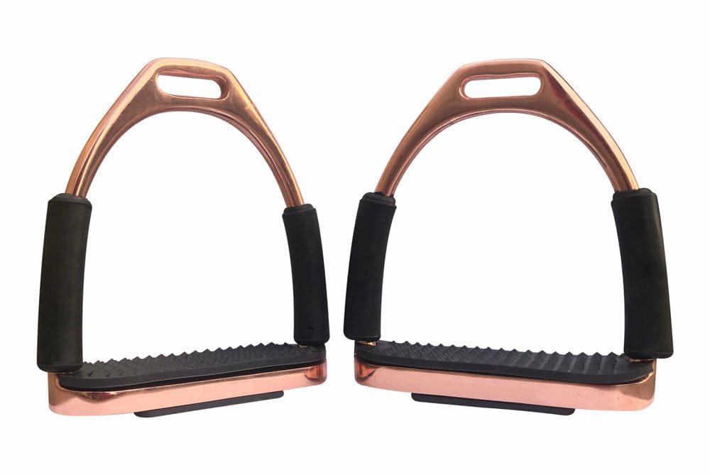 Jointed Rose Gold Flex Stirrups - Equiluxe Tack
