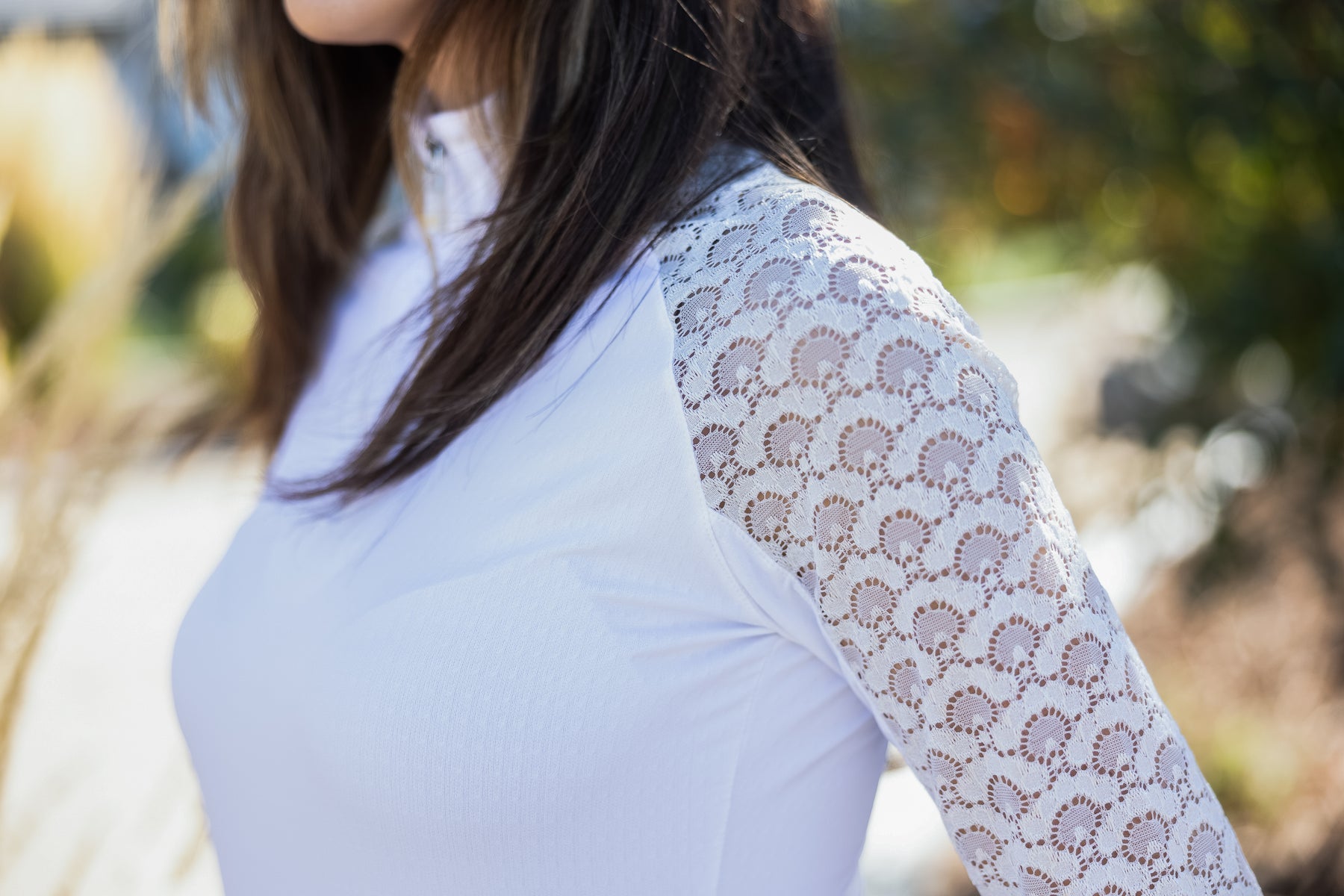 Kastel Denmark White Lace Long Sleeve Raglan - Kastel Denmark - Equiluxe Tack