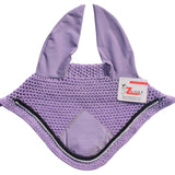 Lavender Lilac & Black Fly Ear Veil Bonnet - Equiluxe Tack