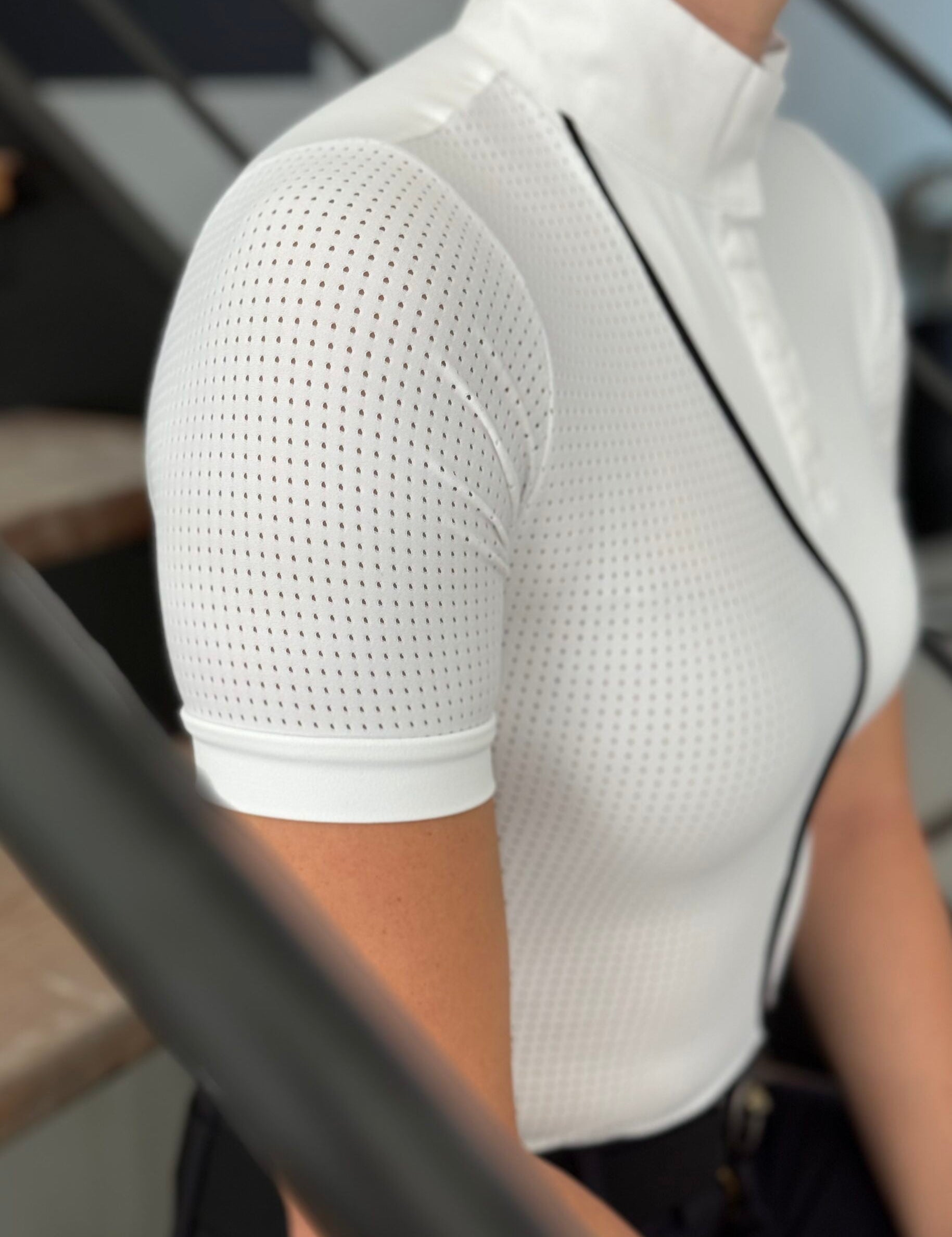 LENNA Short Sleeve Ventilated White Show Shirt - Equestrian Club - Equiluxe Tack