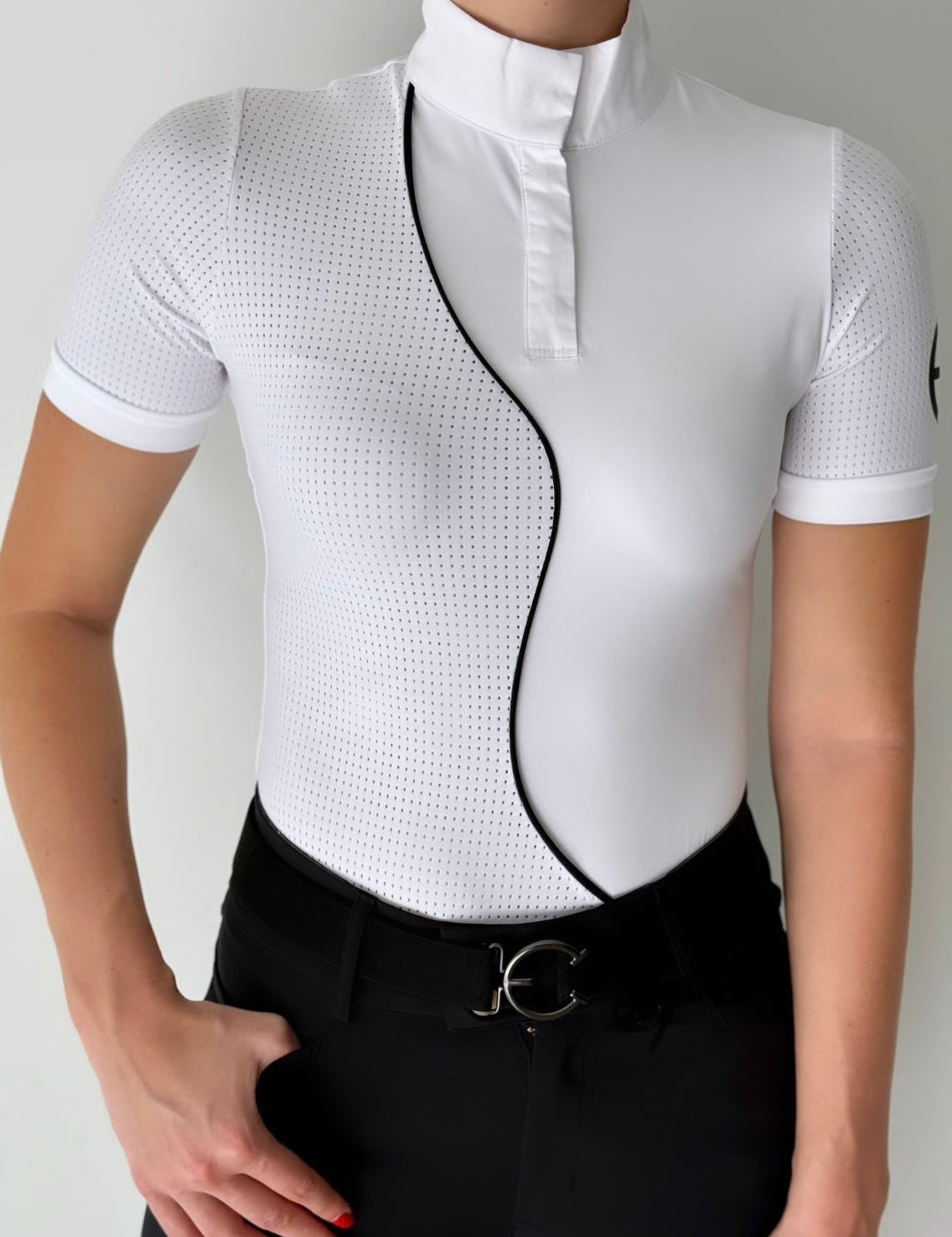 LENNA Short Sleeve Ventilated White Show Shirt - Equestrian Club - Equiluxe Tack