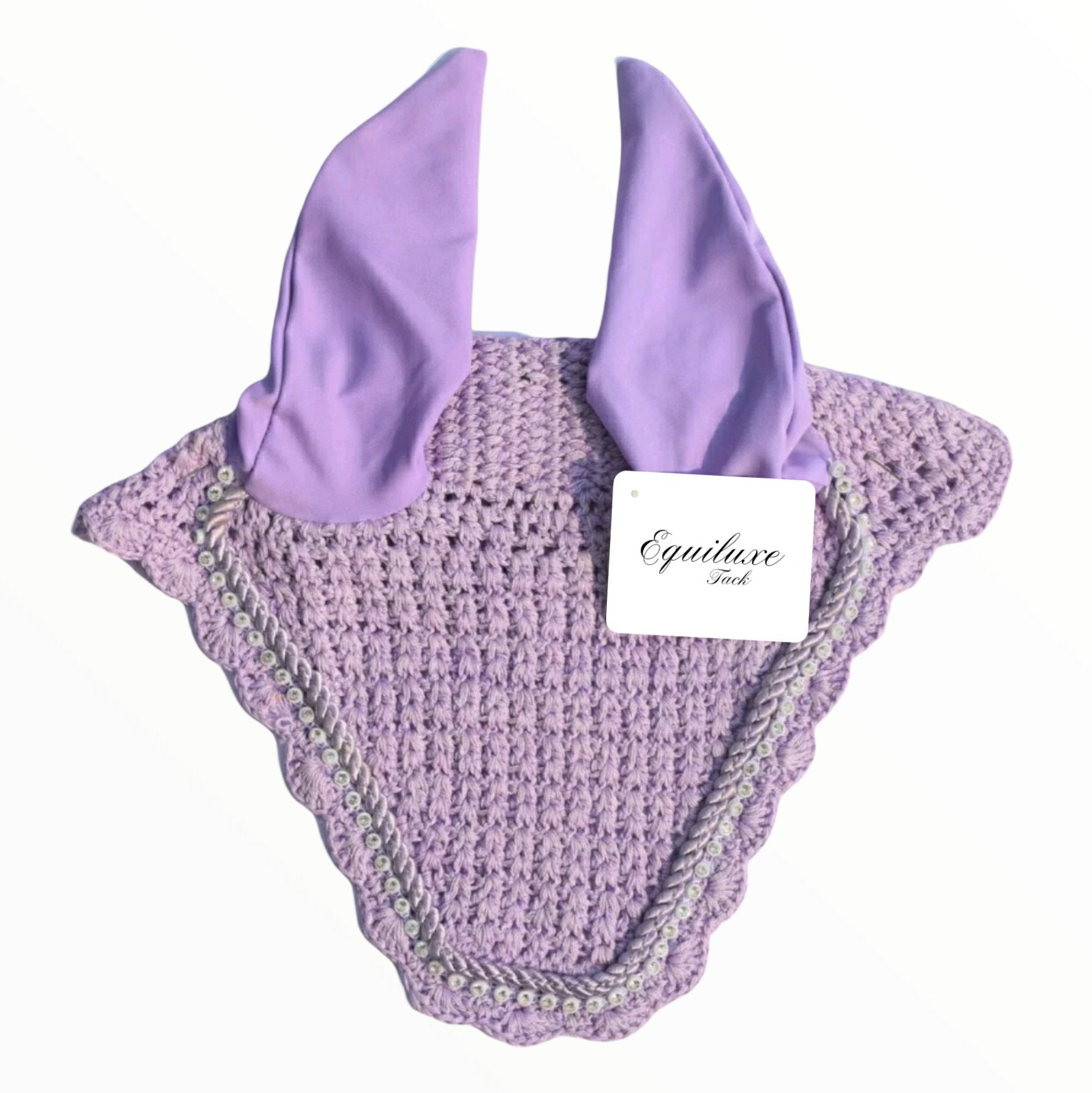Lilac Lavender Bling Trim Fly Bonnet - Equiluxe Tack
