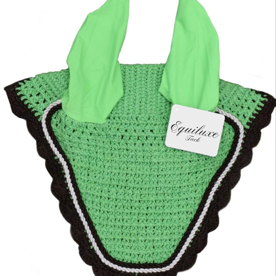 Lime Green Fly Ear Veil Bonnet - Equiluxe Tack