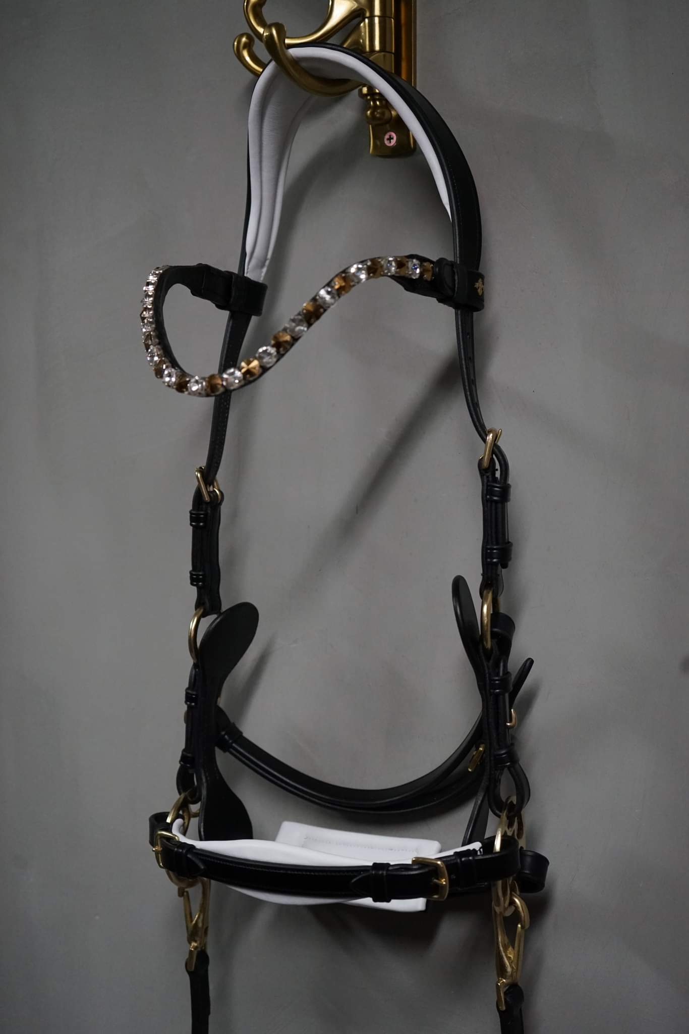 Masego Bella Starwheel Hackamore Bridle - Black and White - Equiluxe Tack