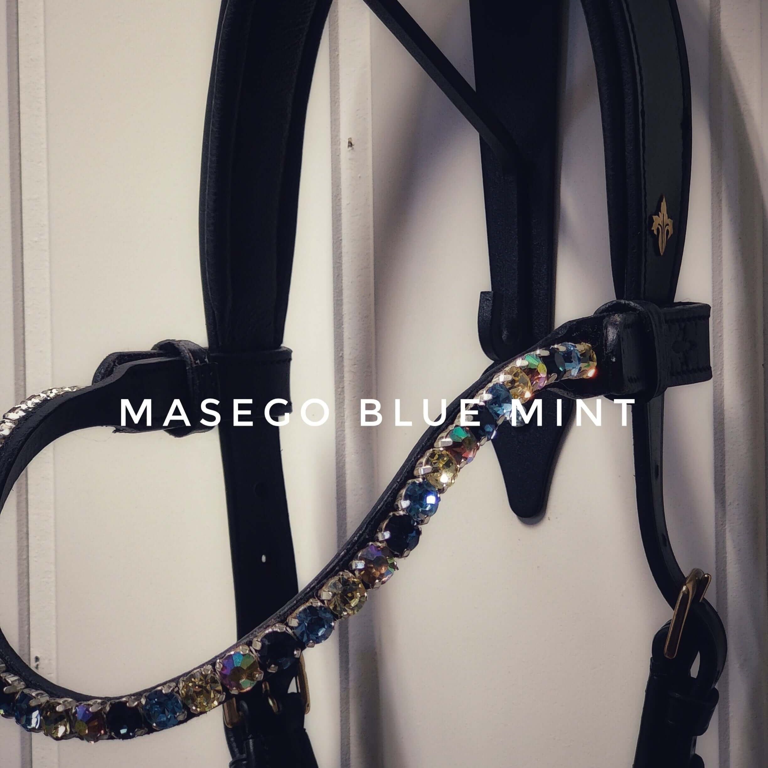 Masego 'Blue Mint' Italian Leather Browband - Equiluxe Tack