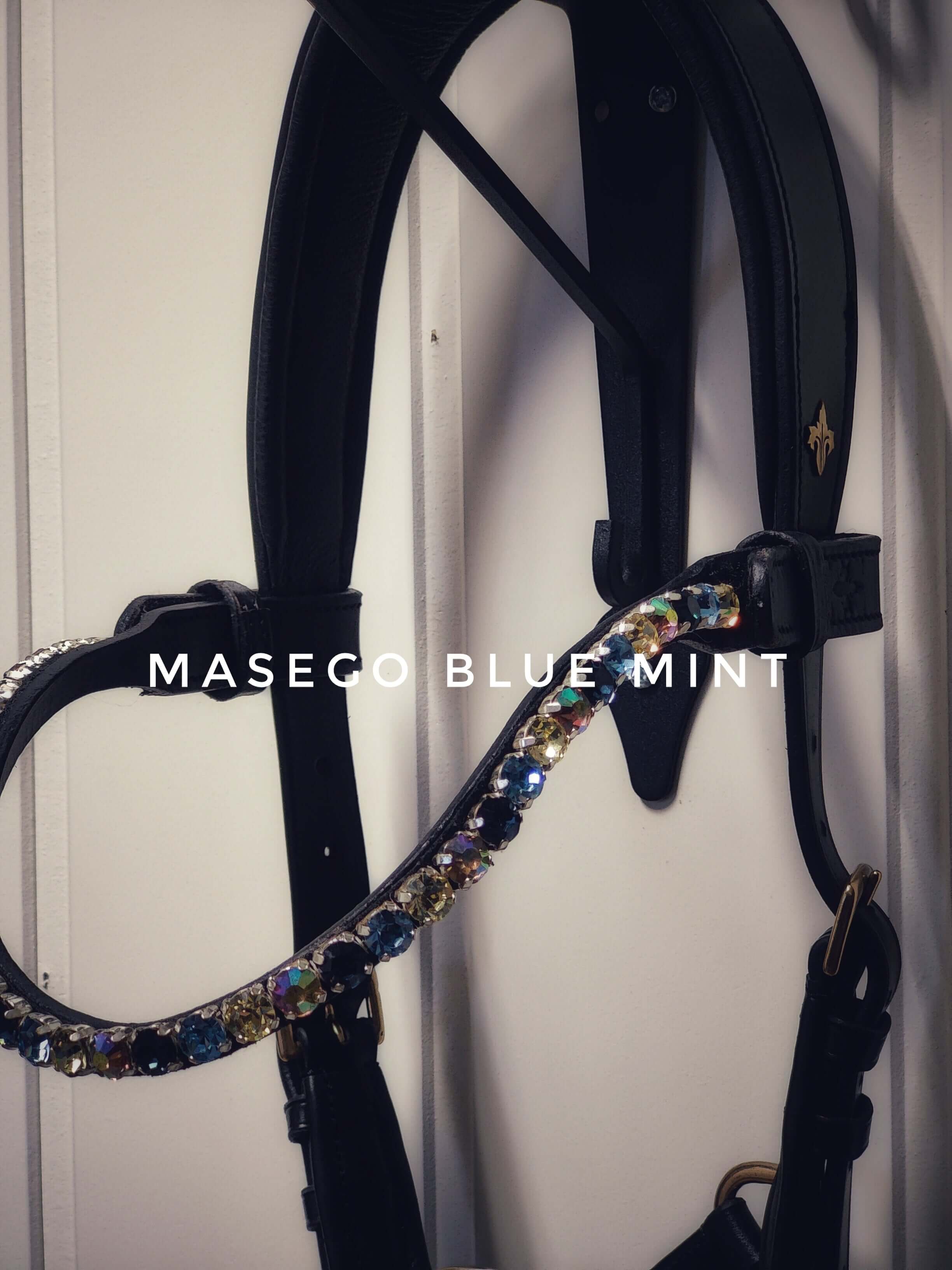 Masego 'Blue Mint' Italian Leather Browband - Equiluxe Tack