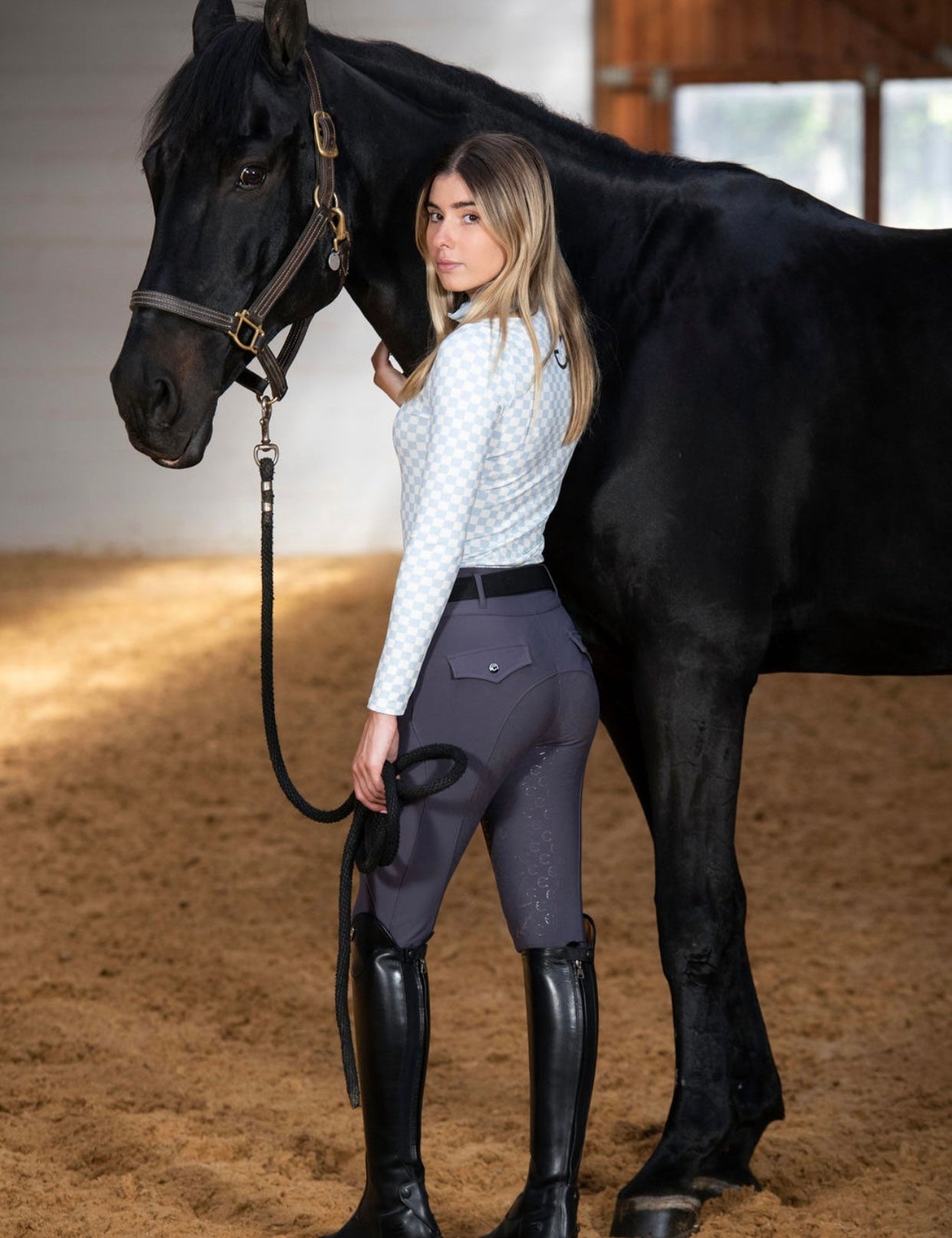 MIA Blue Long Sleeve Sun Shirt - Equestrian Club - Equiluxe Tack