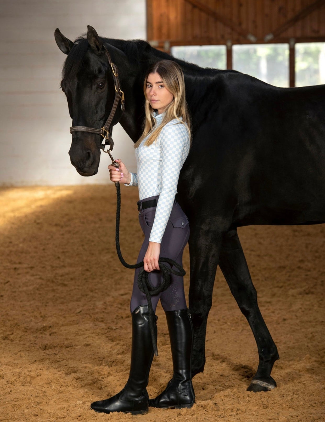 MIA Blue Long Sleeve Sun Shirt - Equestrian Club - Equiluxe Tack