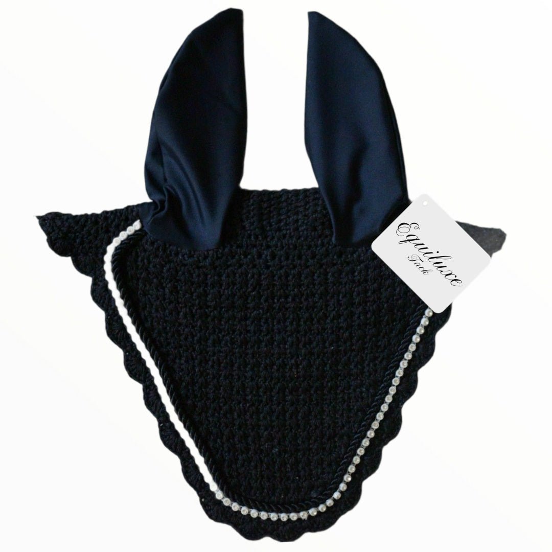 Navy Blue Bling Fly Bonnet - Equiluxe Tack