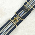 Navy Tan Stripe 1.5" Elastic Belt - Equiluxe Tack