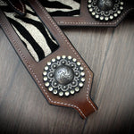 'Nixie' Glitter Zebra Western Headstall Double Ear Show Bridle - Equiluxe Tack