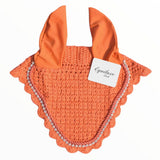 Peach Orange Bling Fly Bonnet - Equiluxe Tack