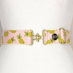 Pink Pineapple 1.5" Fabric Riding Belt - Equiluxe Tack