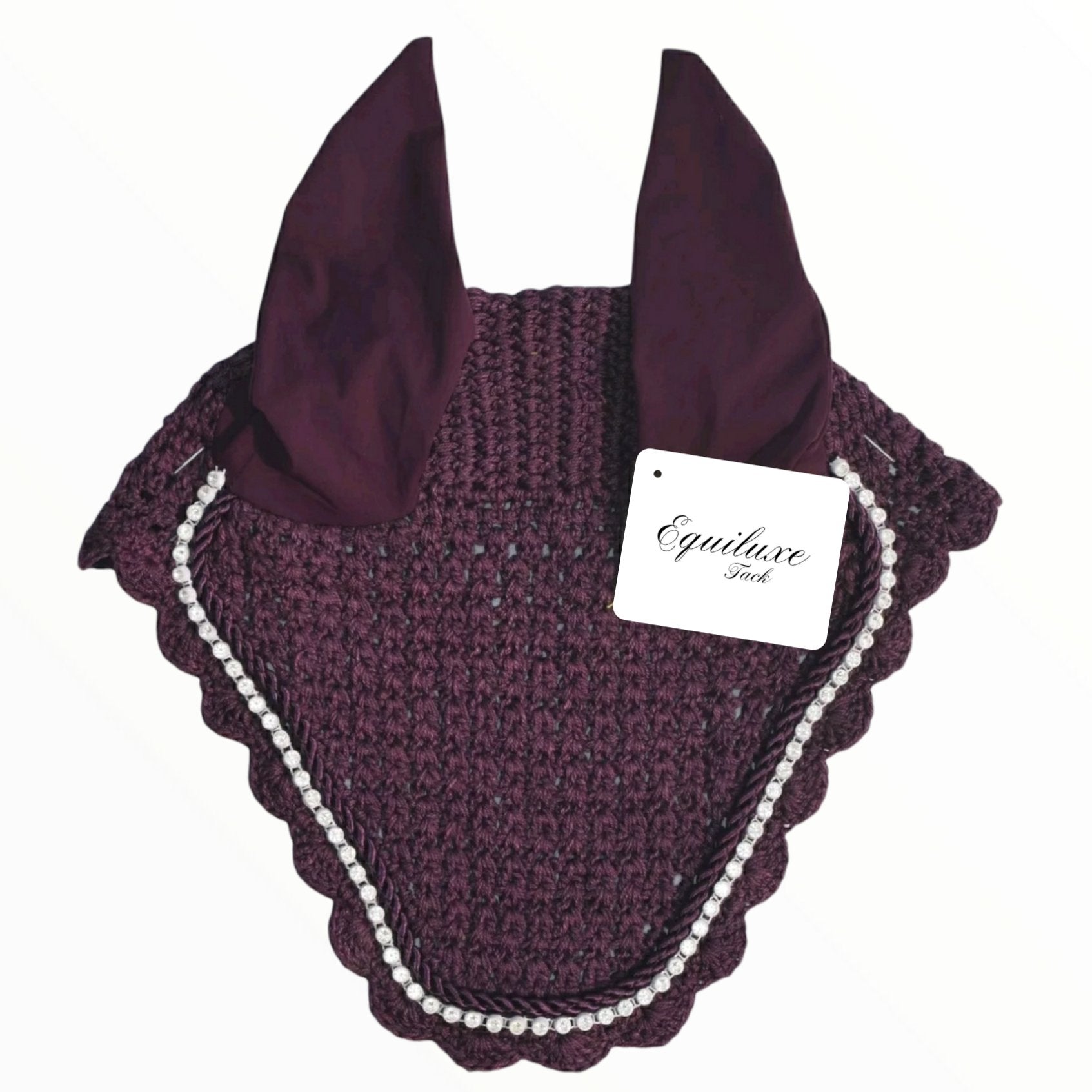 Plum Purple Bling Trim Fly Bonnet - Equiluxe Tack