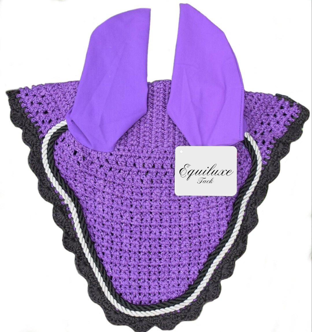 Purple Fly Ear Veil Bonnet - Equiluxe Tack