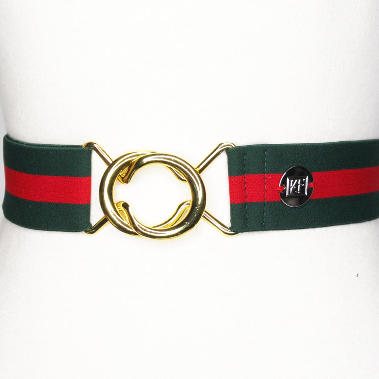 Red and Green Stripe 1.5" or 2" Riding Belt - Equiluxe Tack