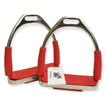 Red & Stainless Steel Jointed Stirrups - Equiluxe Tack