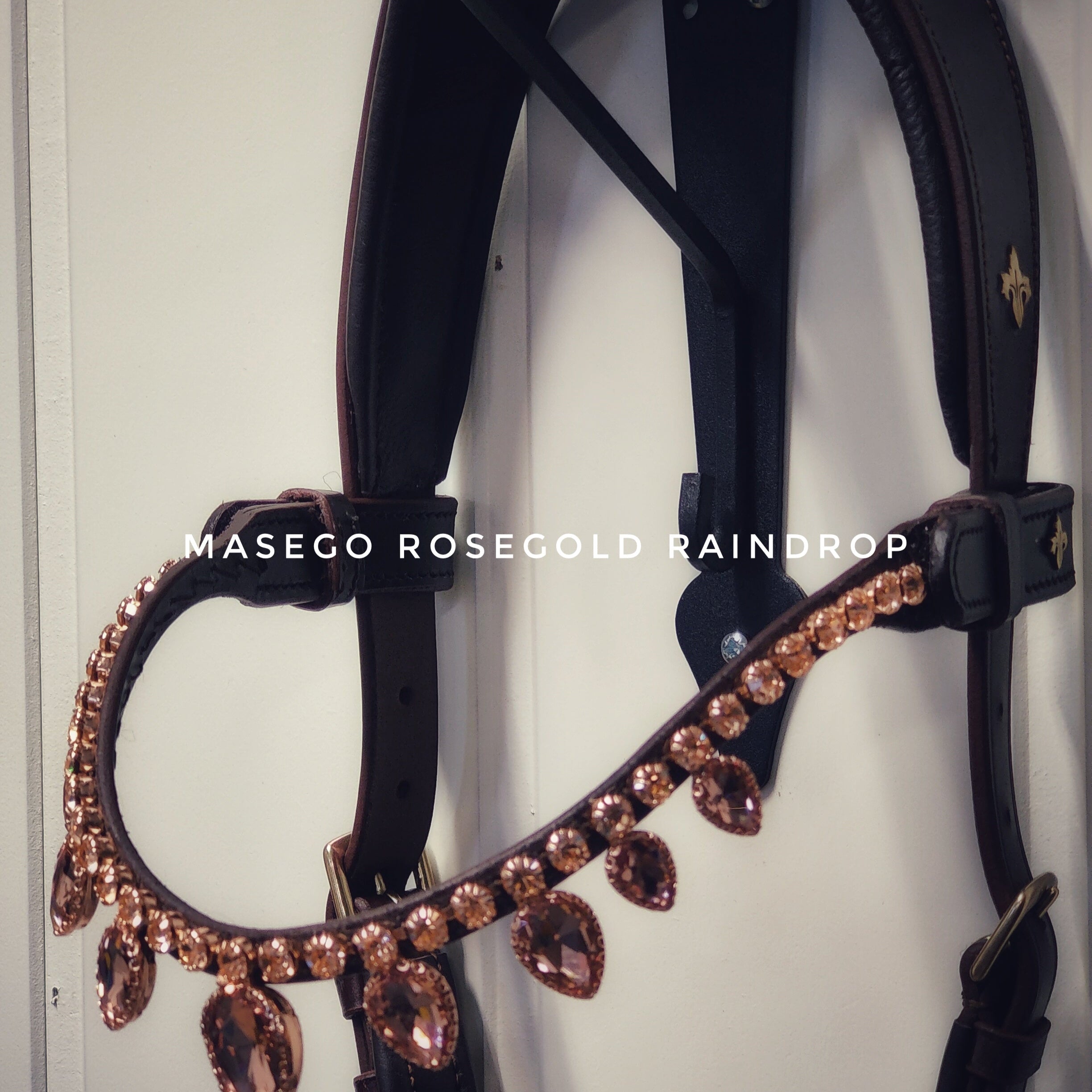 Masego Rose Gold Raindrop Browband - MASEGO horsewear - Equiluxe Tack