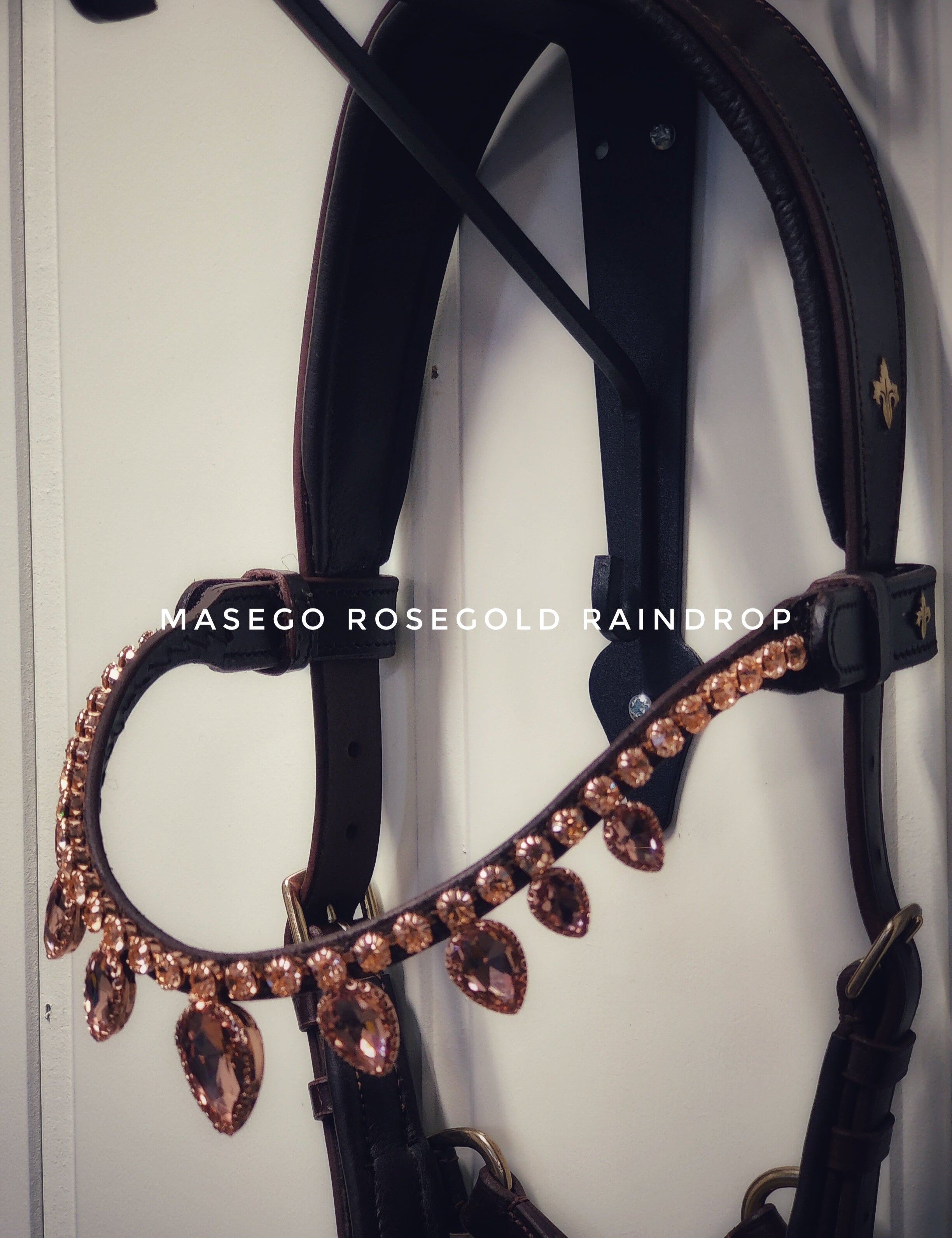 Masego Rose Gold Raindrop Browband - MASEGO horsewear - Equiluxe Tack