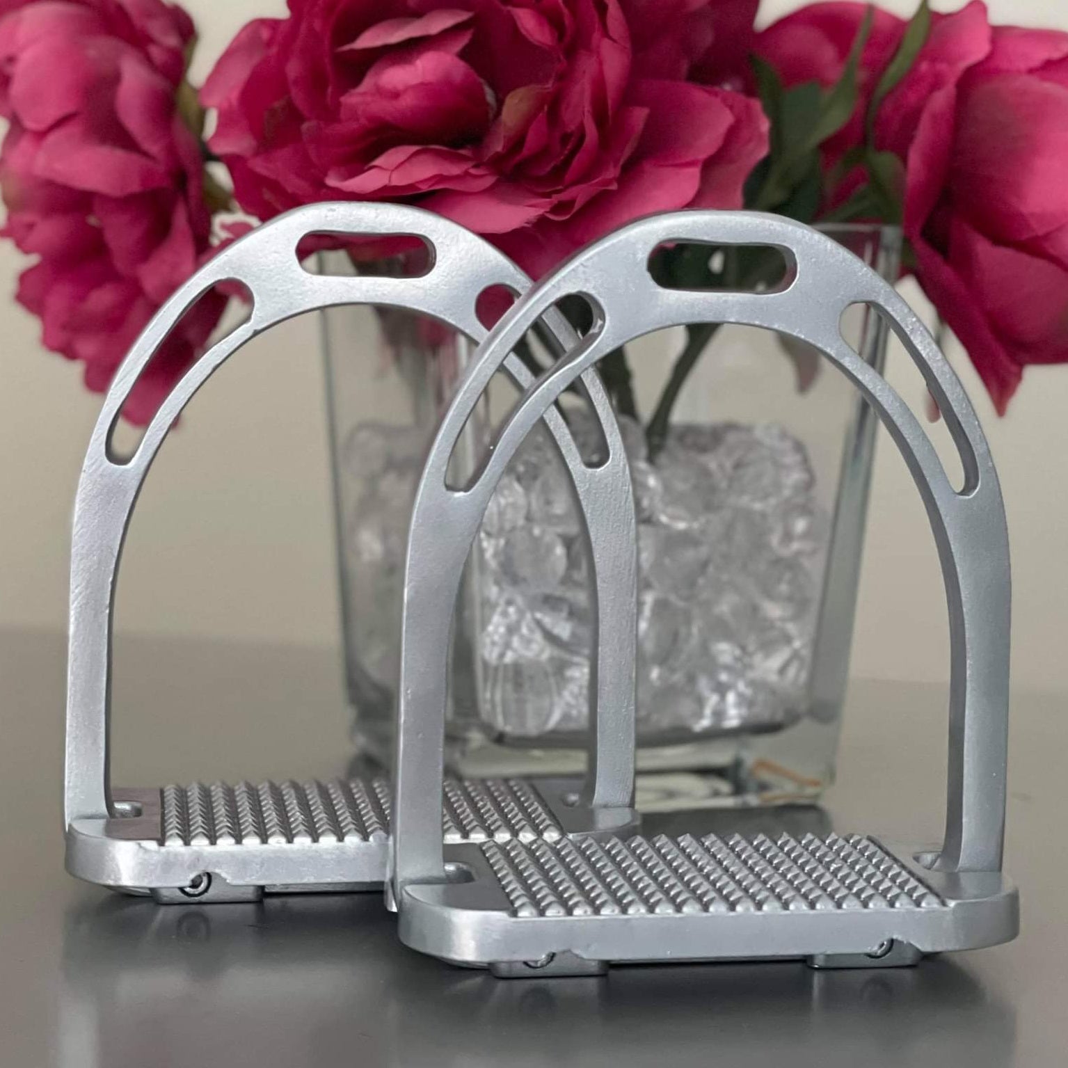 Silver Matte Wide Base Aluminum Stirrups - Equiluxe Tack - Equiluxe Tack