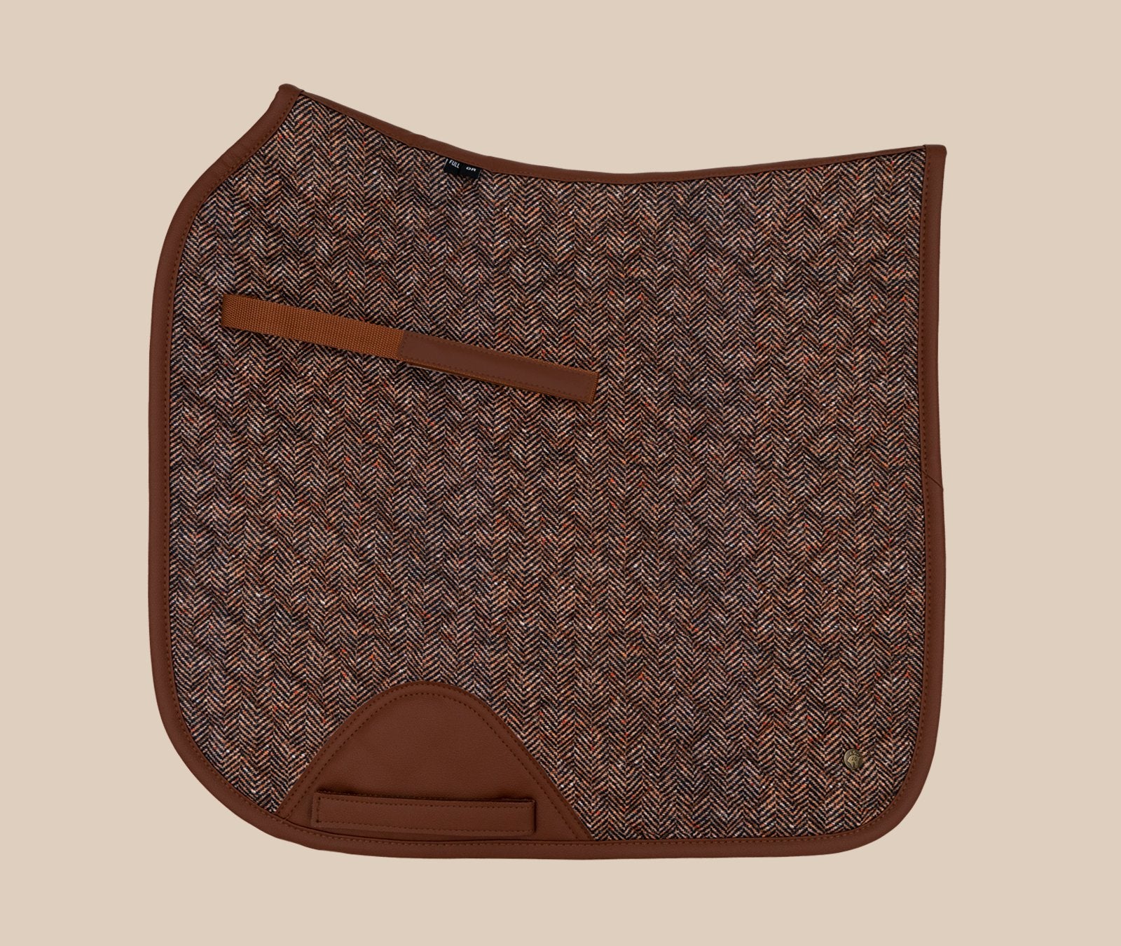 Sixteen Cypress Dressage Pad, Herringbone & Cognac - Sixteen Cypress - Equiluxe Tack