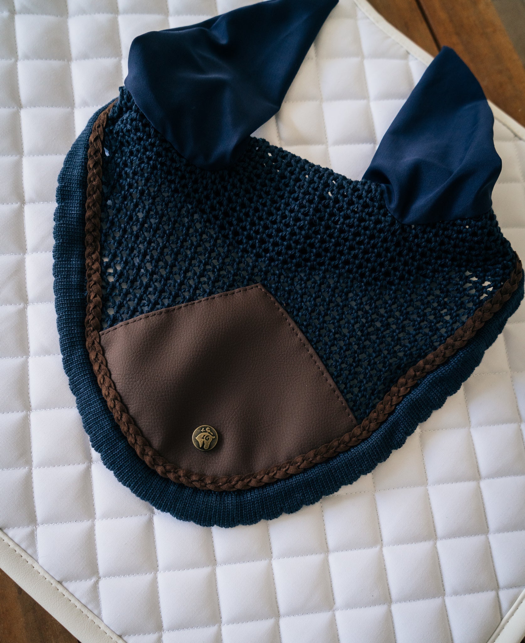 Sixteen Cypress Ear Net, Navy & Hickory - Sixteen Cypress - Equiluxe Tack
