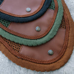 Sixteen Cypress Ear Net, Olive & Cognac - PRE-ORDER - Equiluxe Tack