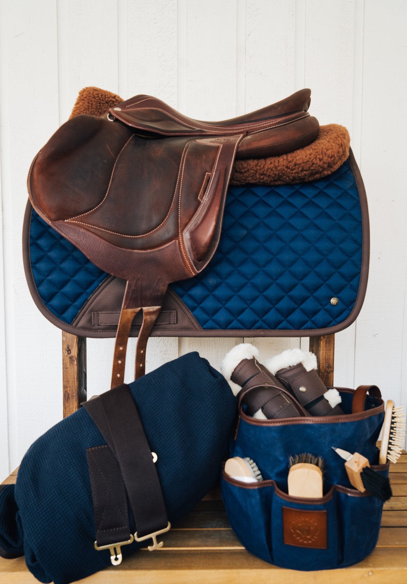 Sixteen Cypress Jumper Pad, Navy & Hickory - Equiluxe Tack