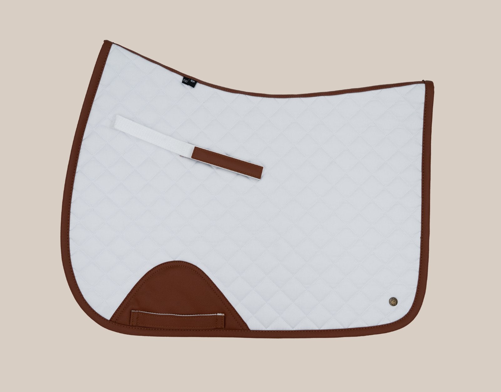 Sixteen Cypress Jumper Pad, White & Cognac - Equiluxe Tack