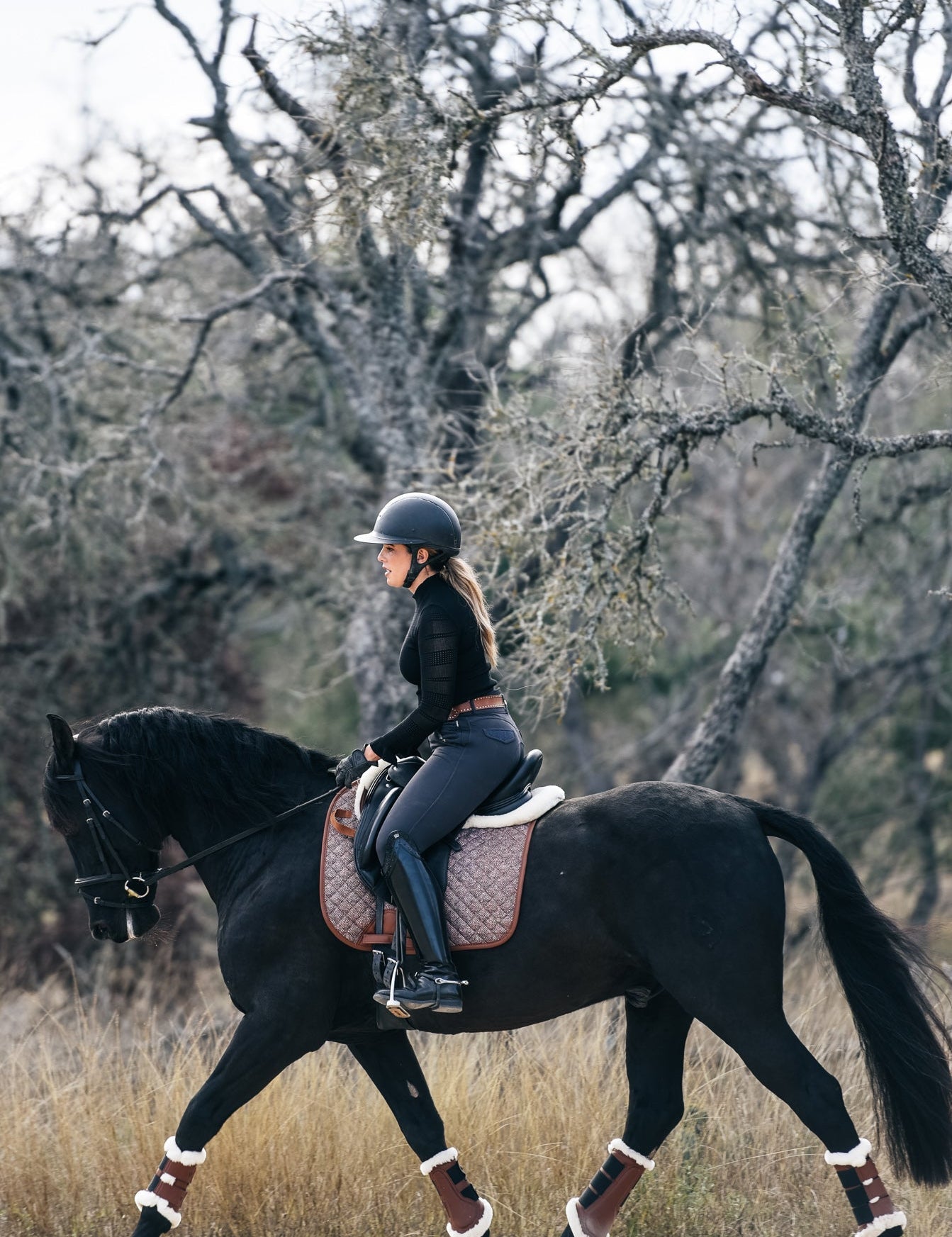 Sixteen Cypress Leatherette Brushing Boots, Hickory - PREORDER - Sixteen Cypress - Equiluxe Tack